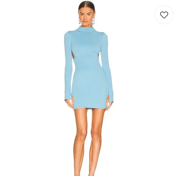 h:ours | Dresses | Hours Zeri Mini Dress In Cyan Blue | Poshmark